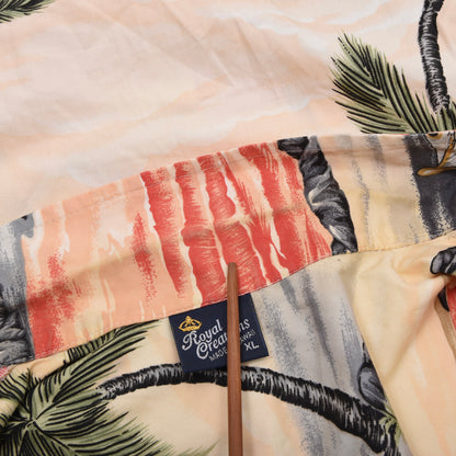 Royal Creations Aloha Shirt Size XL ca. 64cm Made in Hawaii - Palm Print