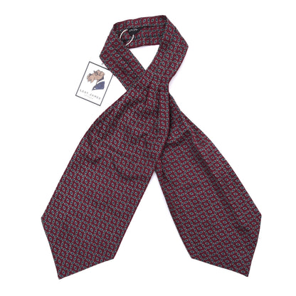 Tie Rack Silk Ascot/Cravat Tie ca. 118.5cm/15.6cm - Burgundy Neat