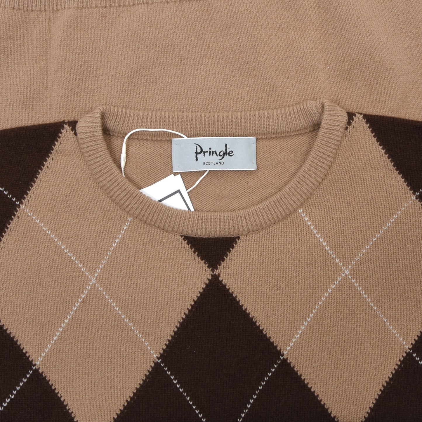 Pringle of Scotland Wool Argyle Sweater Size S - Tan