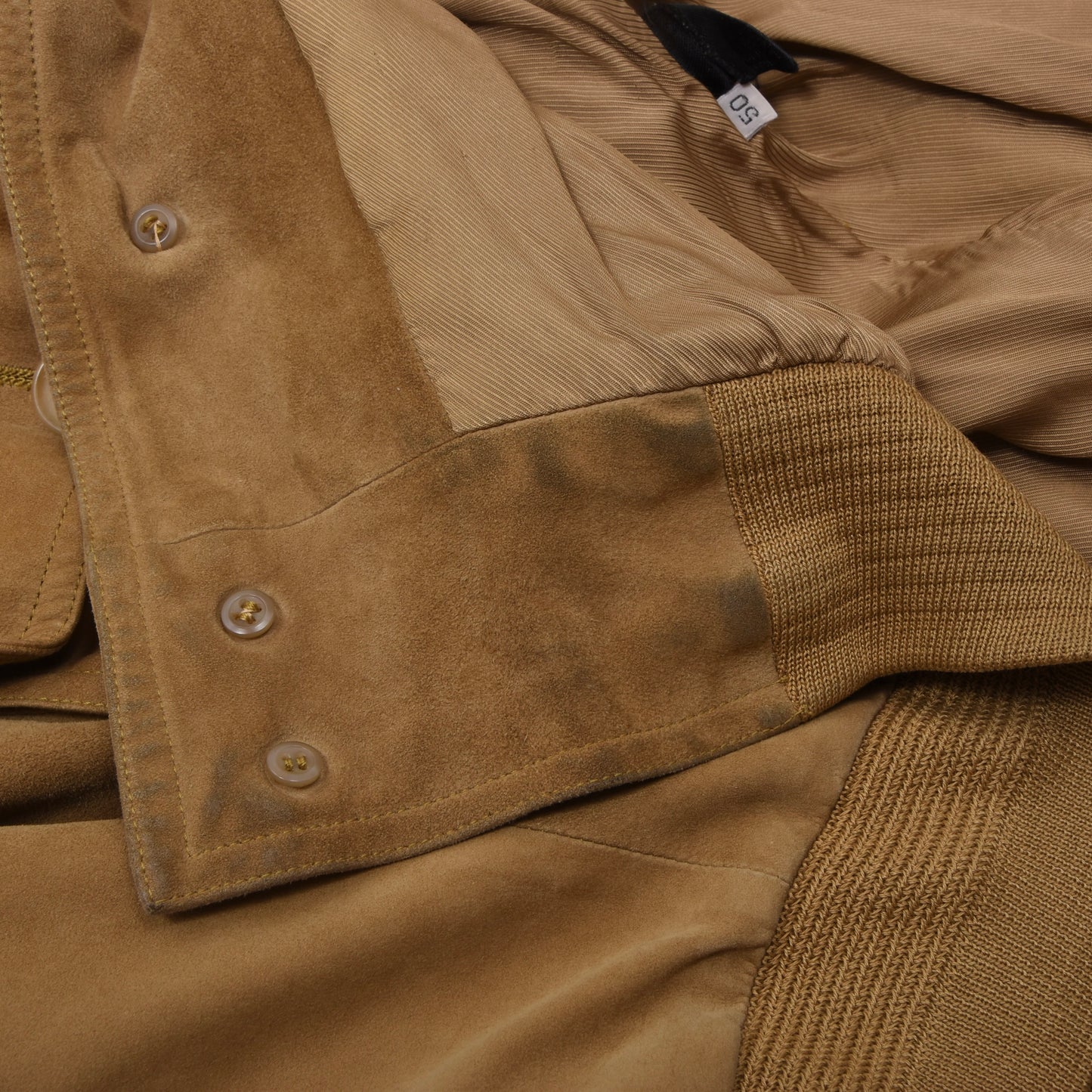 Vintage Bally Wildleder Blouson/Jacke Made in France Größe 50 Brust ca. 61,5cm - Hellbraun