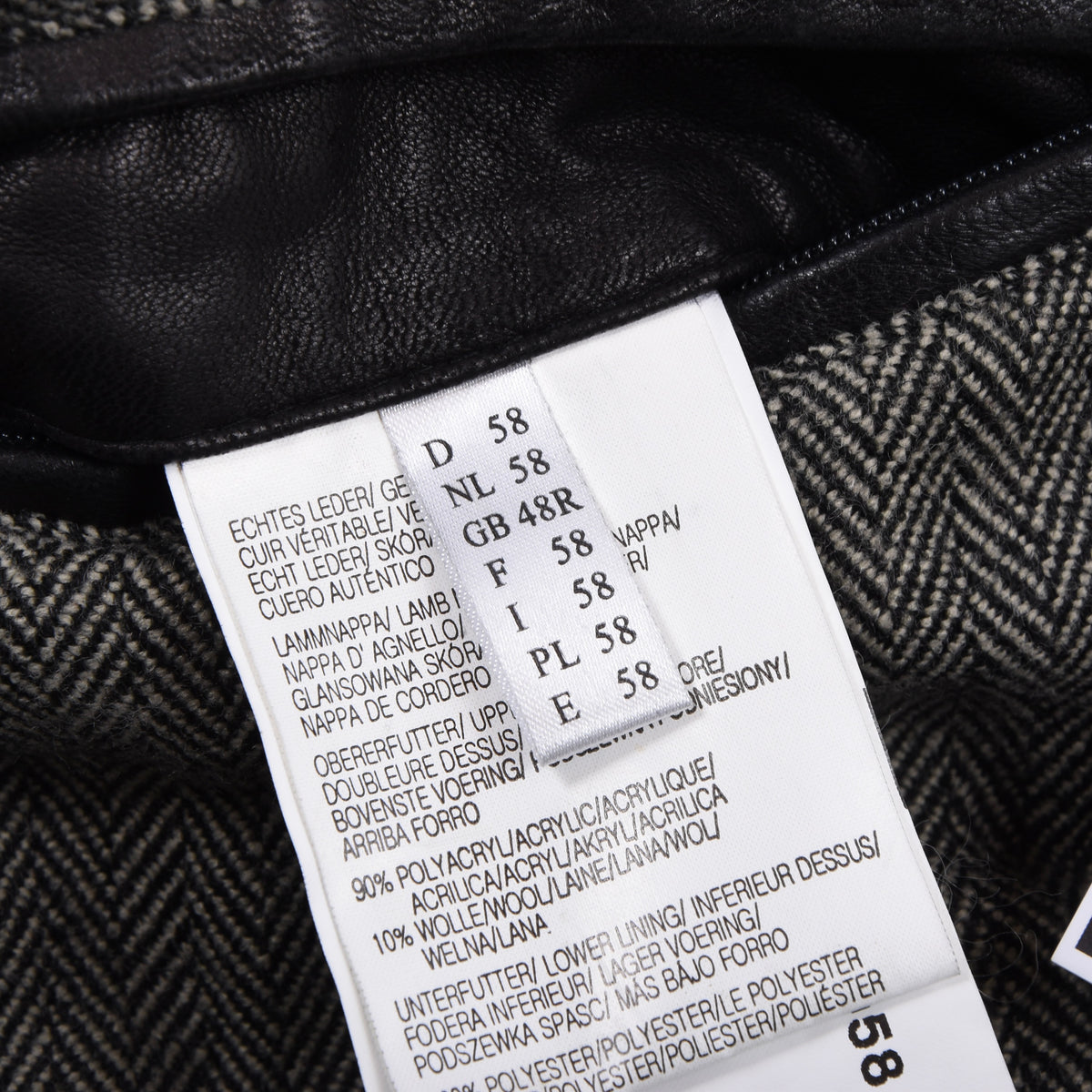 Trapper Lamb Nappa Leather Jacket Size 58 - Black