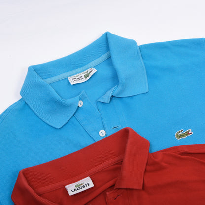 Vintage Lacoste 3er Polo-Shirts Made in France Größe 4 ca. 50,5-54cm - Petrol/Rot/Grün