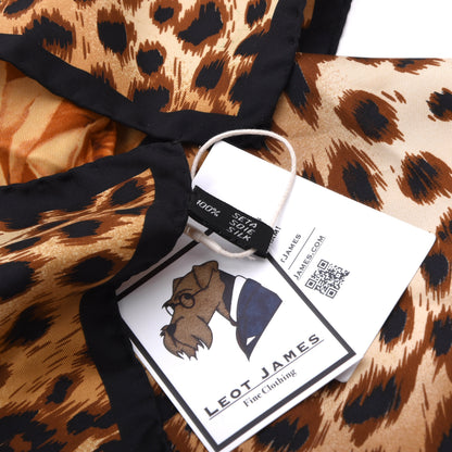 Gai Mattiolo Silk Pocket Square 47cm  Made in Italy - Cheetah