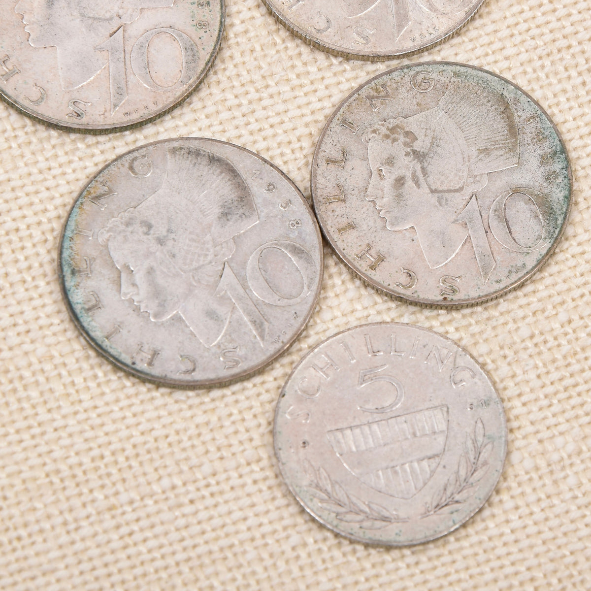 Österreichische Schillingmünzen .640 Silber