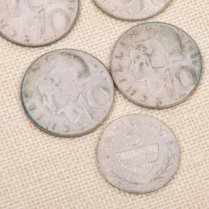 Österreichische Schillingmünzen .640 Silber
