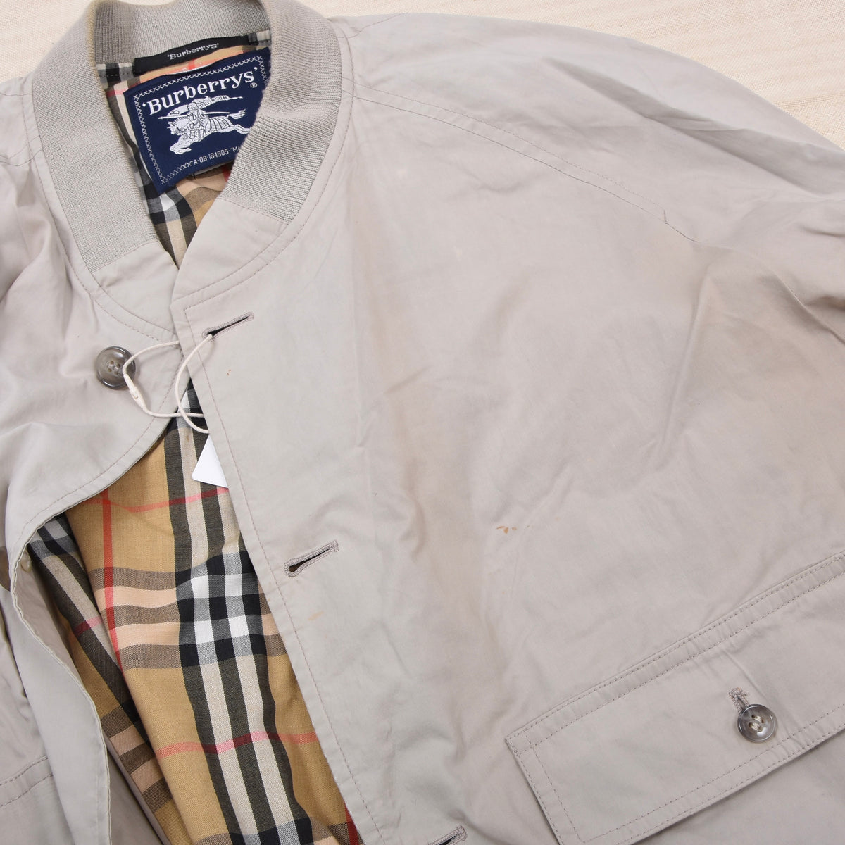 Vintage Burberrys Blouson/Jacke Gr. 52 Made in Spain - Beige-Grau