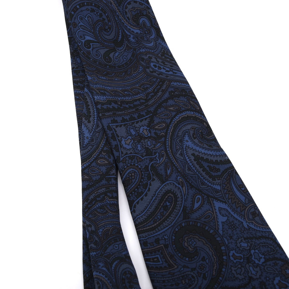 Maestro Ancient Madder Seide Krawatte – Blau Paisley