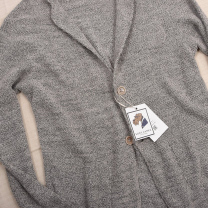 Phil Petter Baumwolle-Leinen Stricksakko Gr. L Made in Austria - Grau Melange