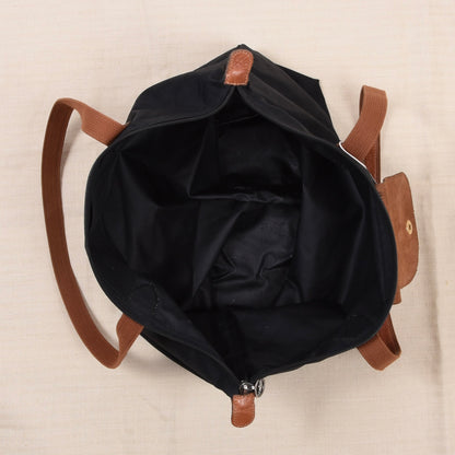Longchamp Paris Le Pliage "Shopping" Tasche ca. 34cm Made in France - Schwarz
