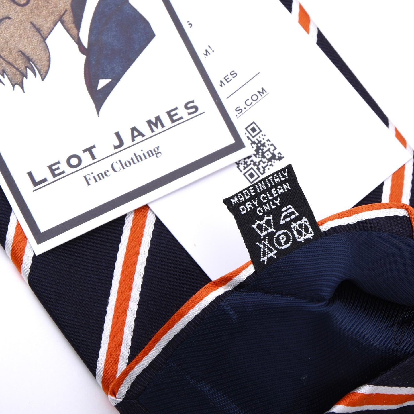 Modesto Bertotto Seidenkrawatte ca. 145,5cm/9,5cm - Navy/Orange gestreift