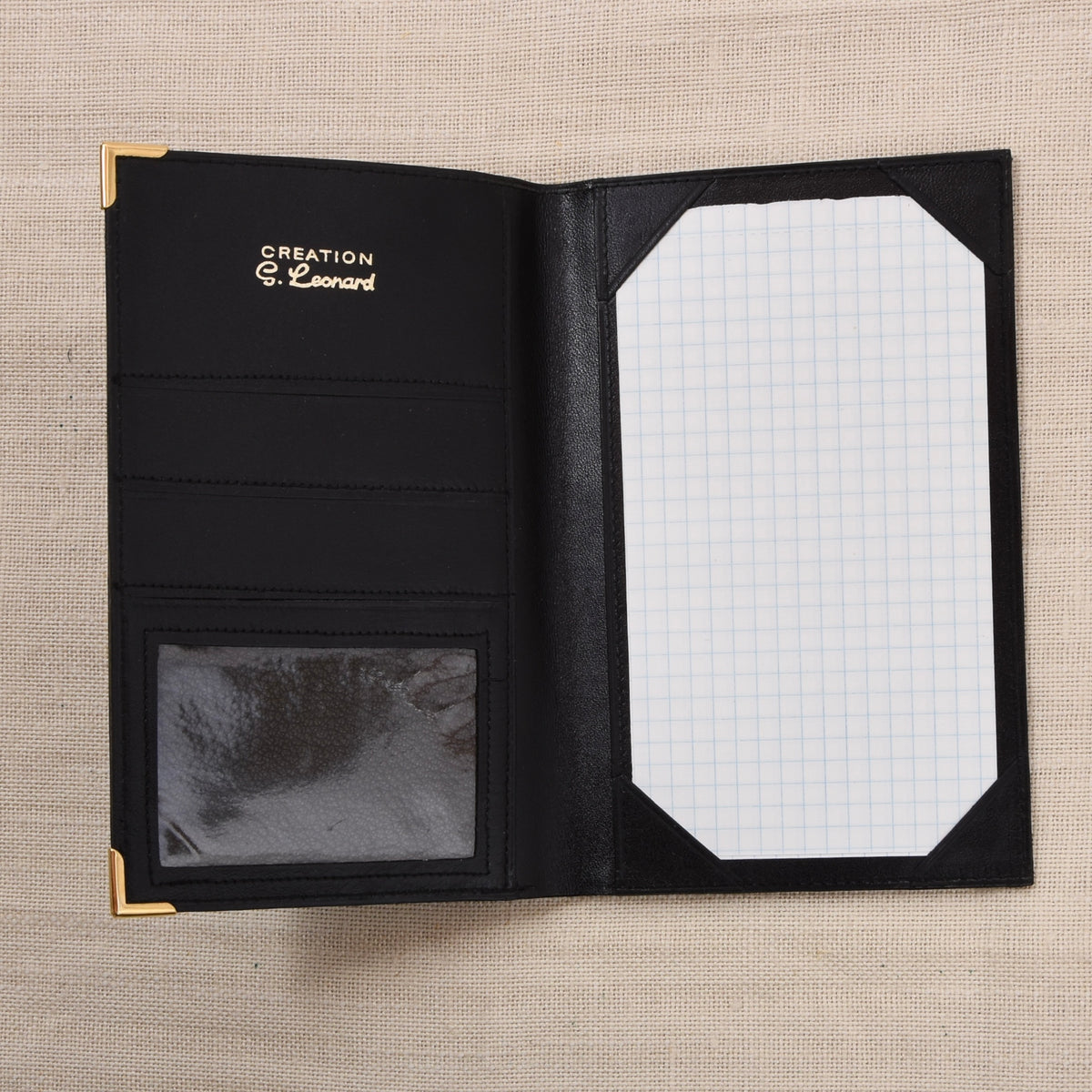 NOS Creation G. Leonard Leather Notepad Wallet - Black