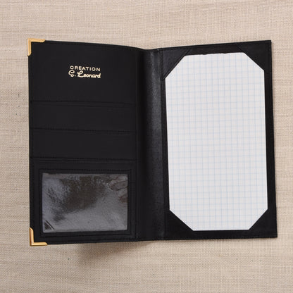 NOS Creation G. Leonard Leather Notepad Wallet - Black