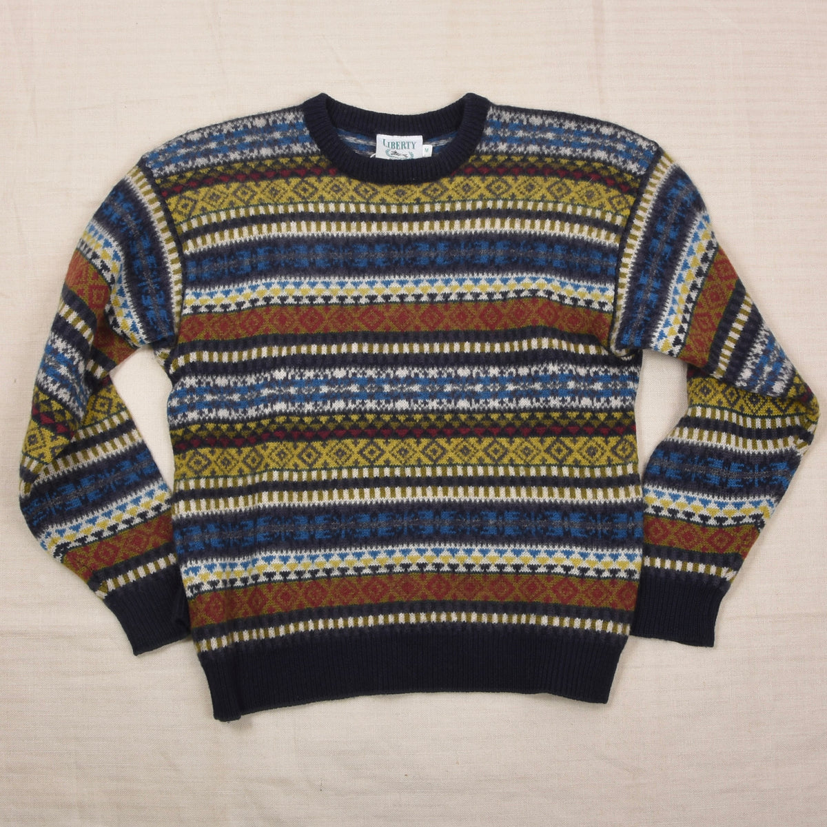 Vintage 1Libert 100% Wollle Fair Isle Pullover Gr. M