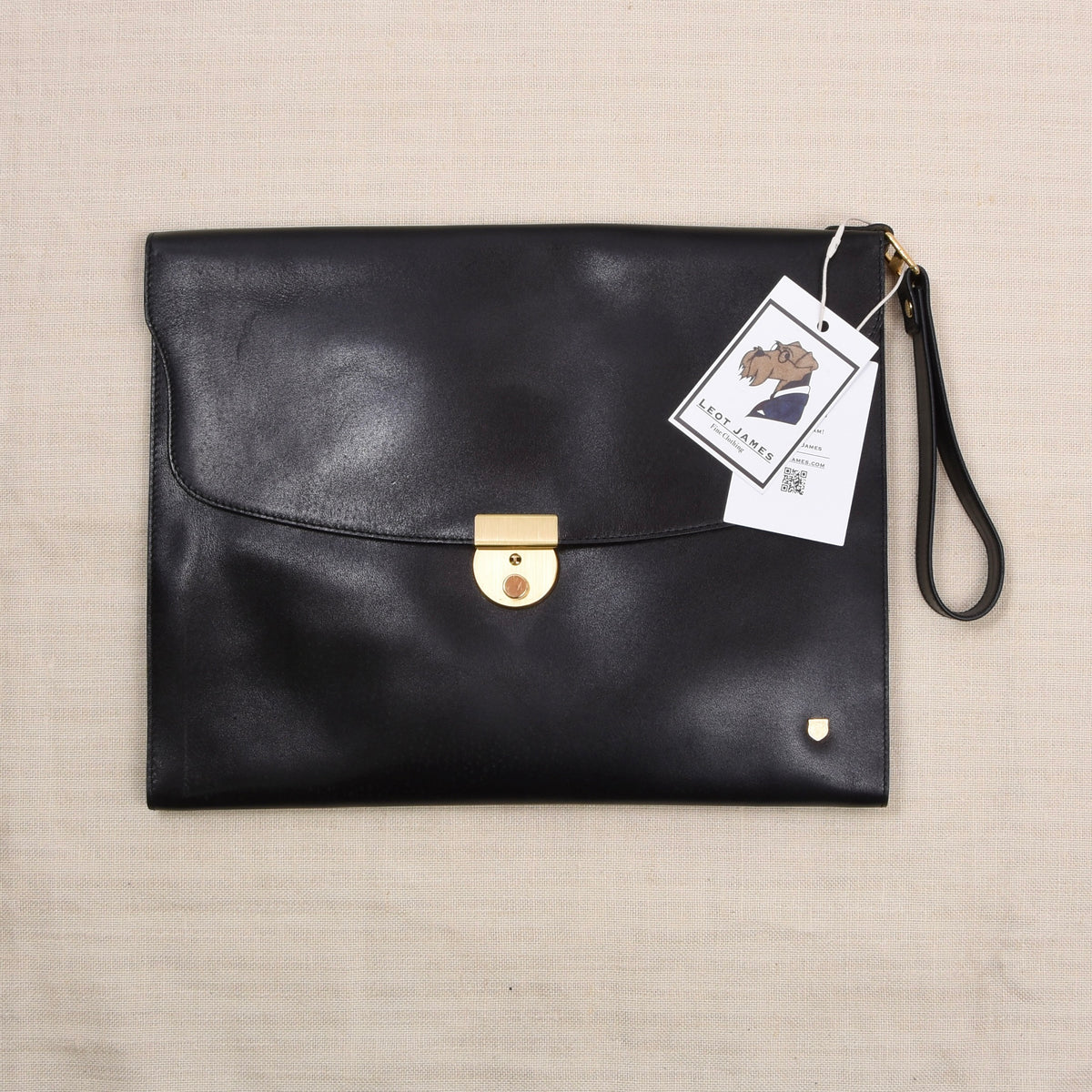 NOS Jerome Leplat Leder Aktenmappe ca. 34cm - Schwarz
