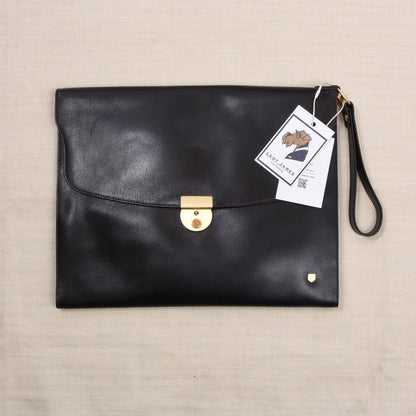 NOS Jerome Leplat Leder Aktenmappe ca. 34cm - Schwarz