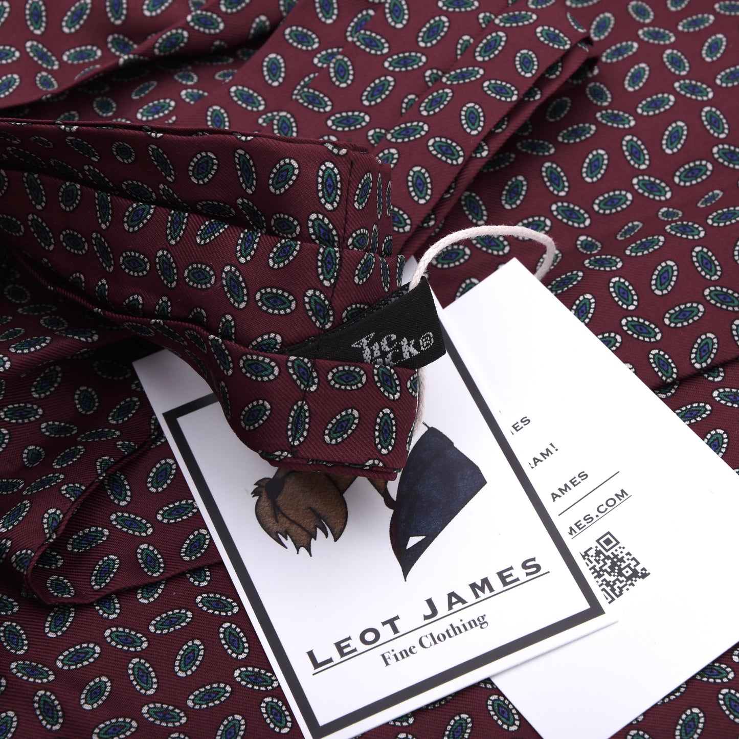 Tie Rack Silk Ascot/Cravat Tie ca. 118.5cm/15.6cm - Burgundy Neat