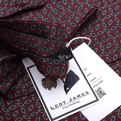 Tie Rack Silk Ascot/Cravat Tie ca. 118.5cm/15.6cm - Burgundy Neat