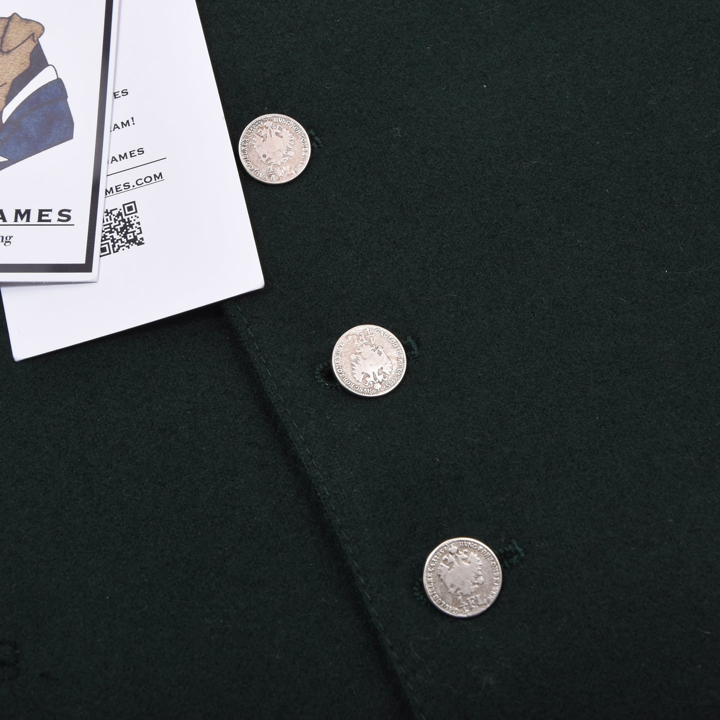 Klassische Wollweste/Trachtengilet Größe 46 ca. 49,5cm - Grün