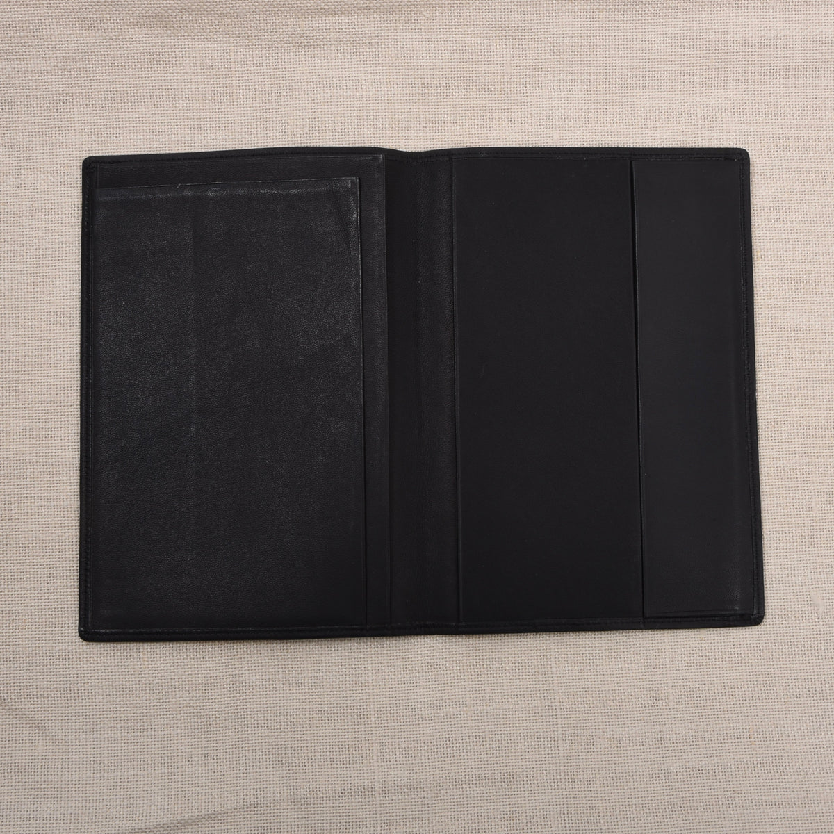 NOS Leplat Leather Passport Cover/Wallet Made in Germany - Charcoal