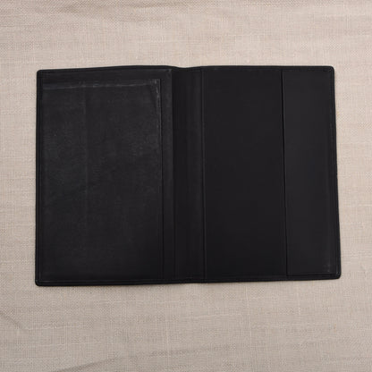 NOS Leplat Leather Passport Cover/Wallet Made in Germany - Charcoal