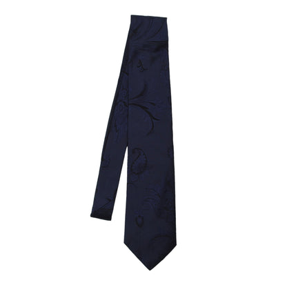 Etro Milano Silk Tie ca. 148.5cm/8.5cm - Navy Paisley Jacquard