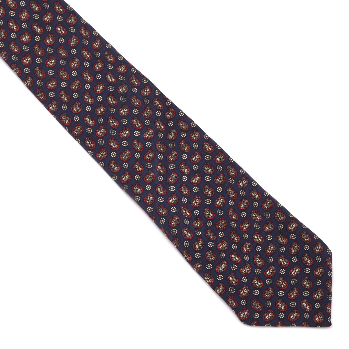Vintage Ancient Madder City Style Silk Tie - Blue Paisley