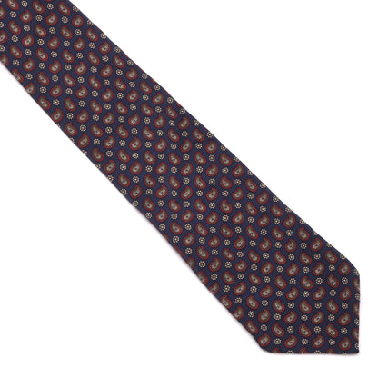 Vintage Ancient Madder City Style Silk Tie - Blue Paisley