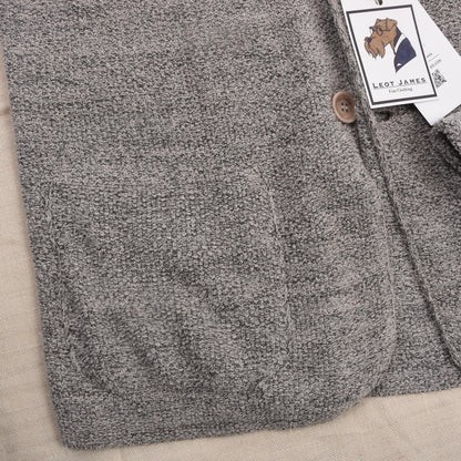 Phil Petter Baumwolle-Leinen Stricksakko Gr. L Made in Austria - Grau Melange