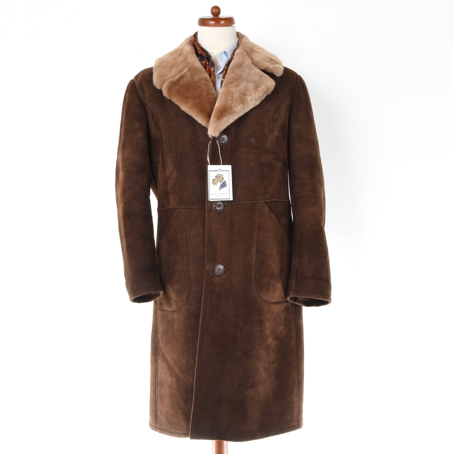 Classic Shearling Coat ca. 58cm Chest  - Brown