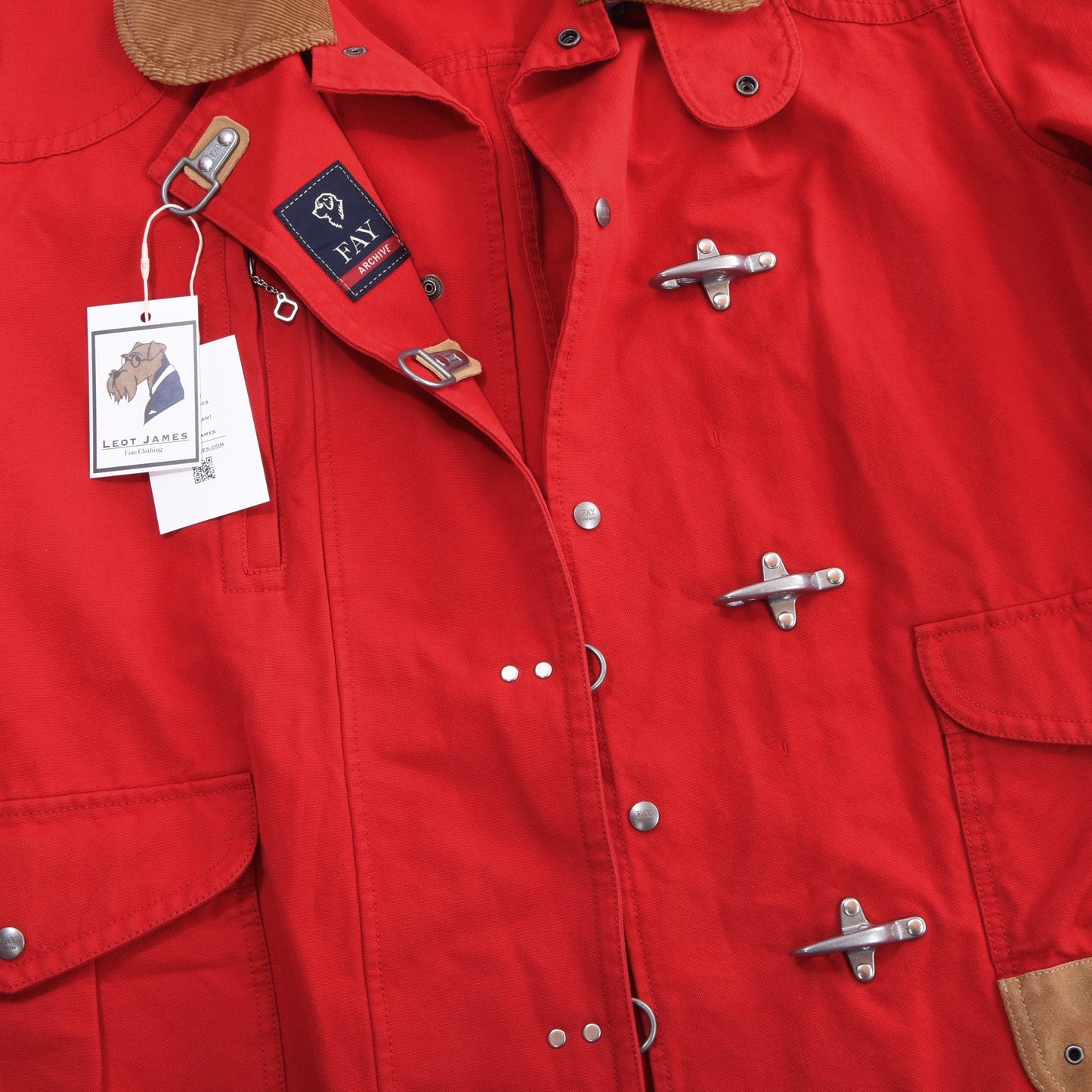 Fay Archive 4 Ganci Feuerwehrjacke, Größe L, Brustumfang ca. 63 cm – Rot