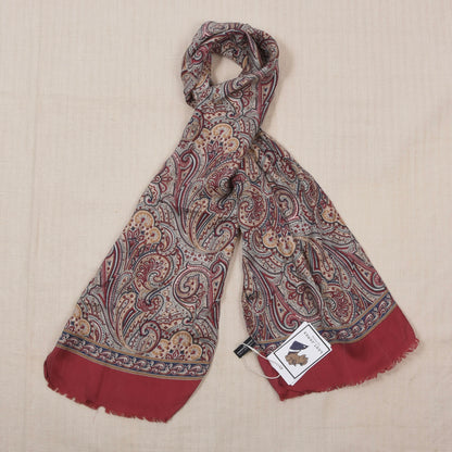 Jammers & Leufgen 100% Seide Stadtschal ca. 138 cm - Rot Paisley