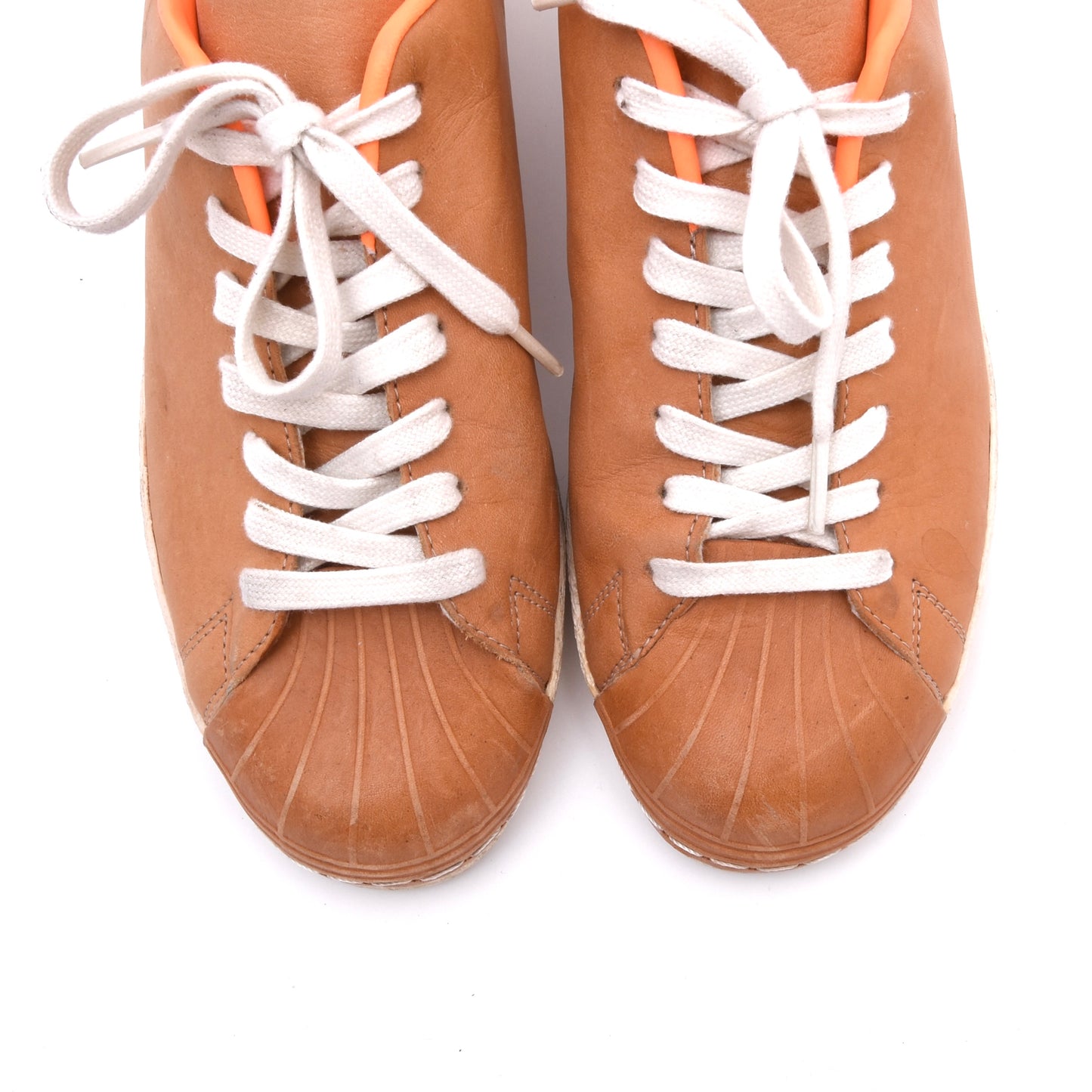 Adidas Superstar Sneakers 80s Clean Leather Größe 42 2/3 - Hellbraun/Orange