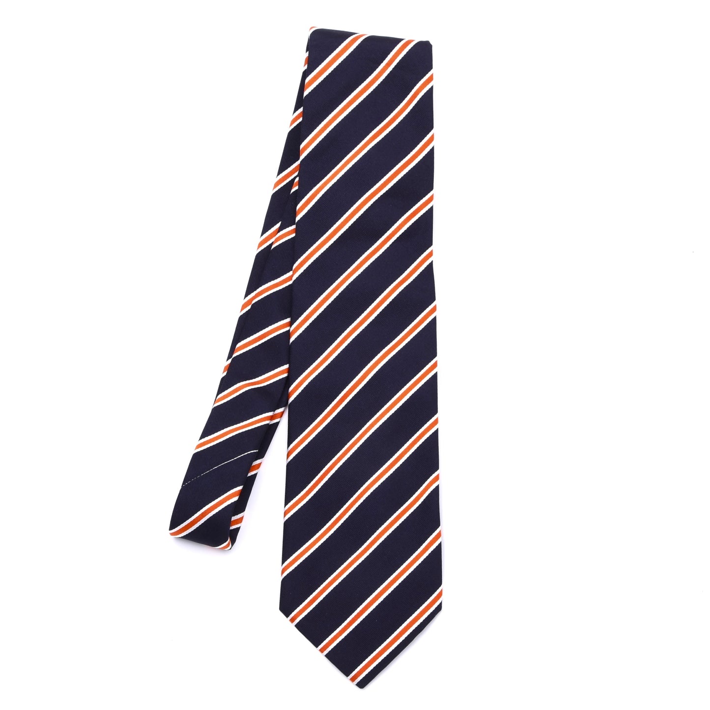 Modesto Bertotto Seidenkrawatte ca. 145,5cm/9,5cm - Navy/Orange gestreift