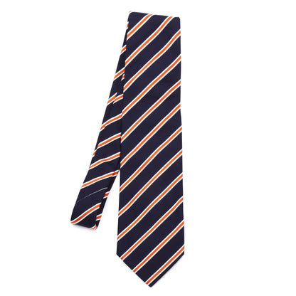 Modesto Bertotto Seidenkrawatte ca. 145,5cm/9,5cm - Navy/Orange gestreift
