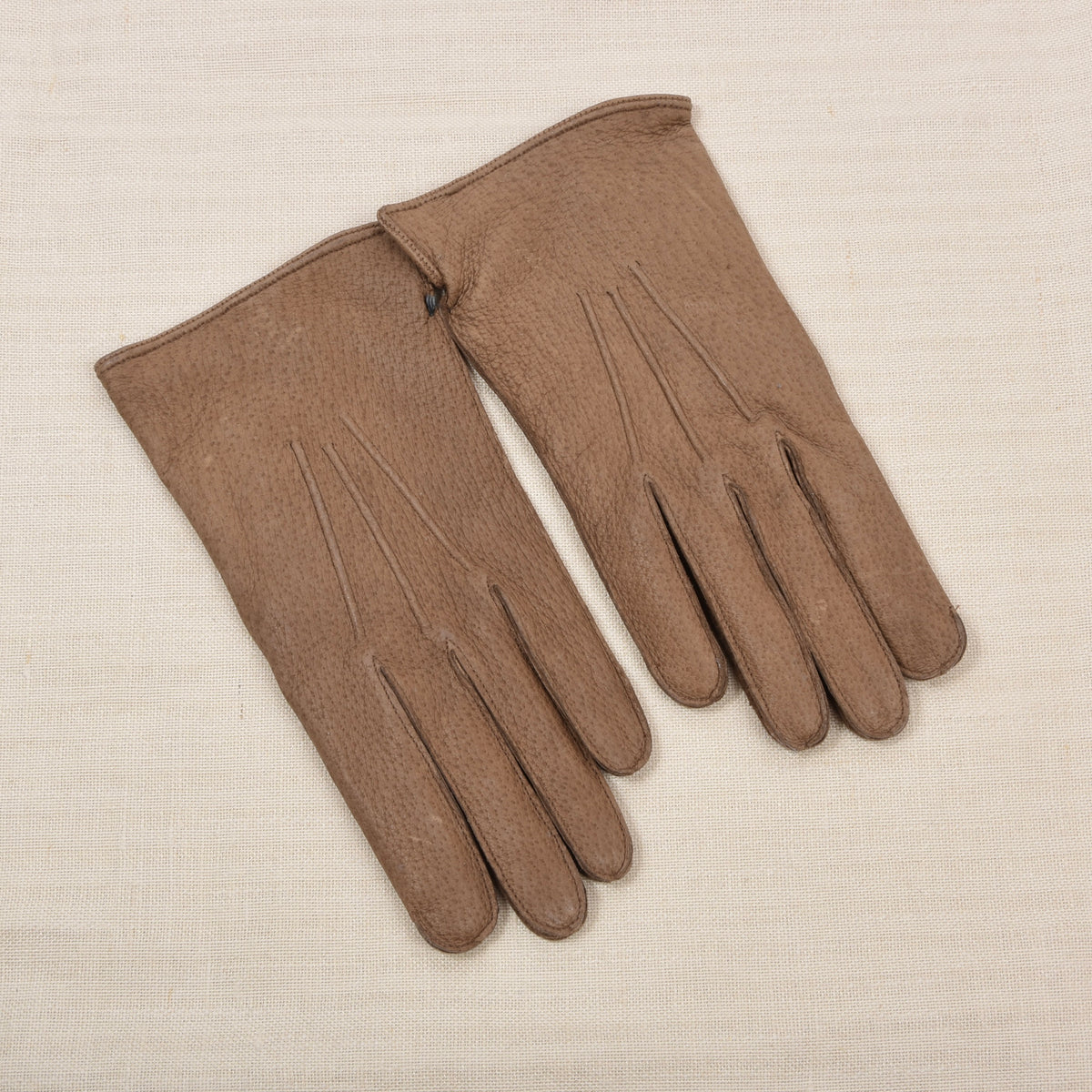 NOS Lederhandschuhe gefüttert - Braun