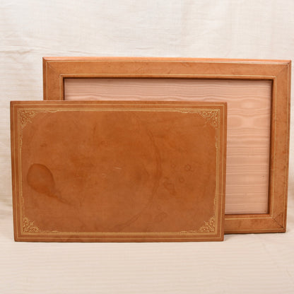 Vintage 4-teiliges Leder-Schreibset mit Wendbarer Schreibunterlage