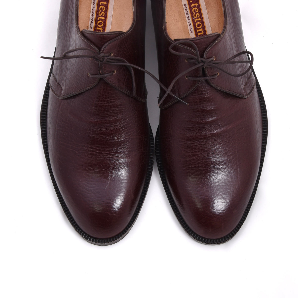 A. Testoni Derby Schuhe Gr. 7.5 F – Bordeaux-Braun