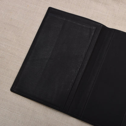 NOS Leplat Leather Passport Cover/Wallet Made in Germany - Charcoal