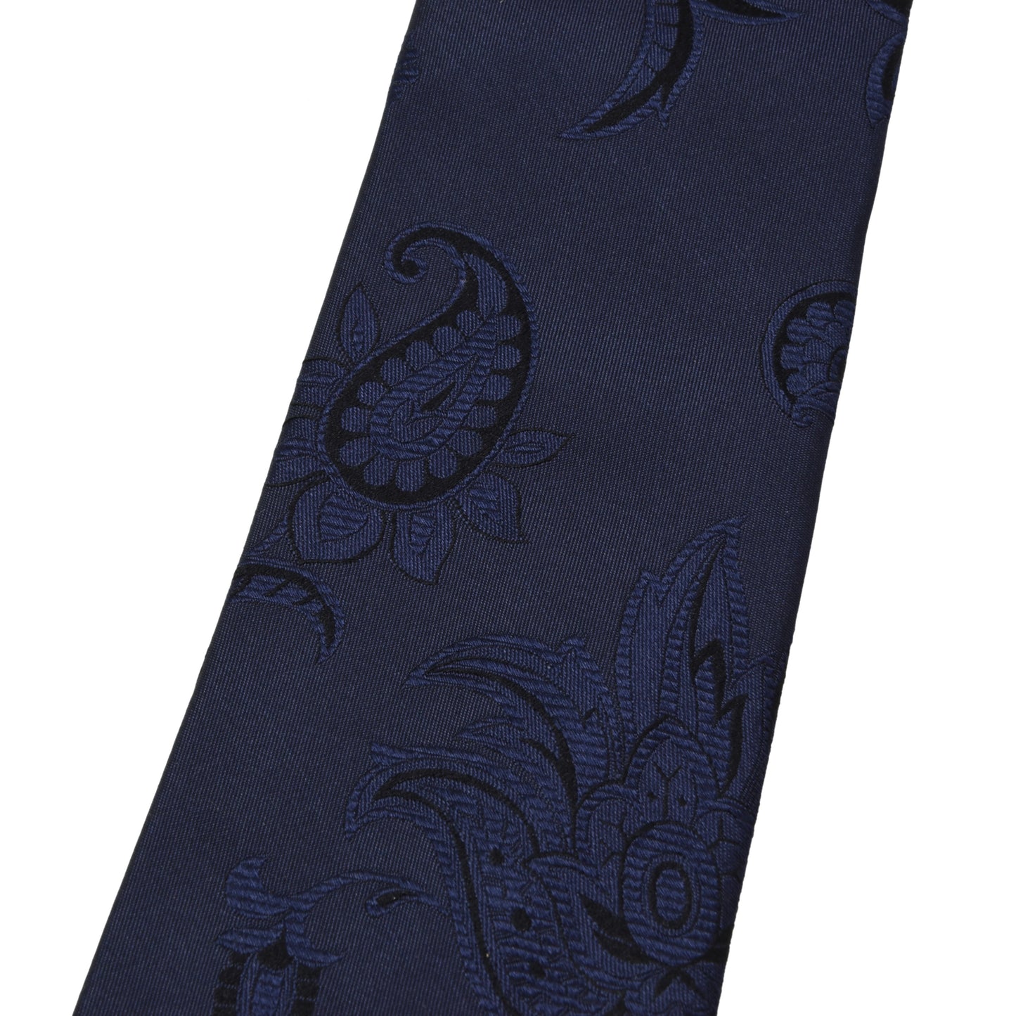 Etro Milano Silk Tie ca. 148.5cm/8.5cm - Navy Paisley Jacquard