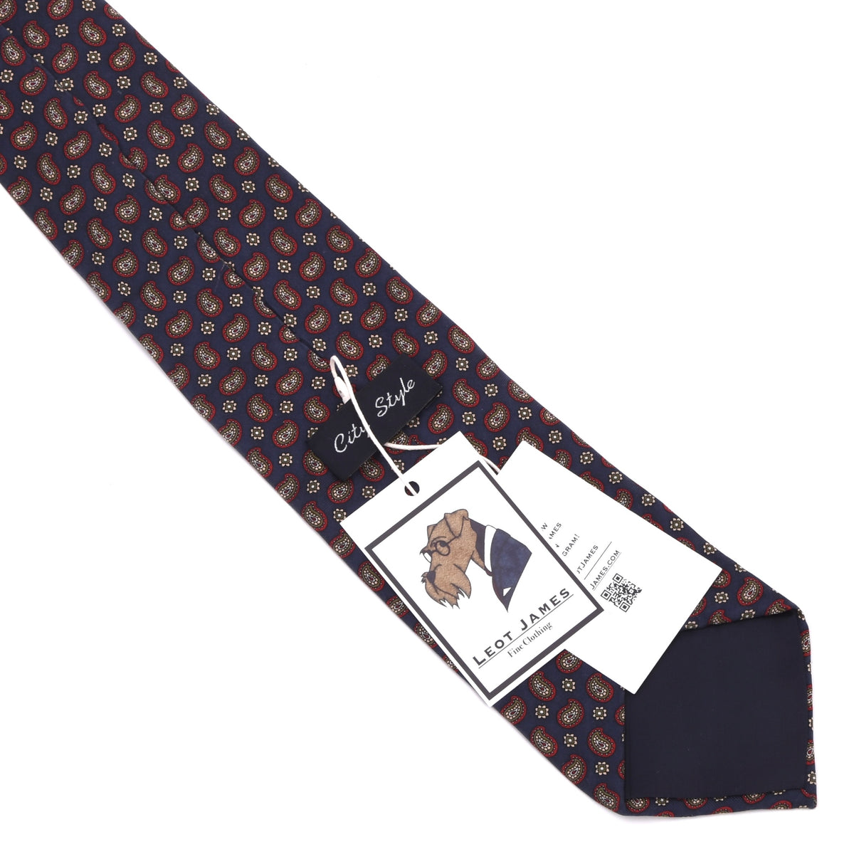 Vintage Ancient Madder City Style Silk Tie - Blue Paisley