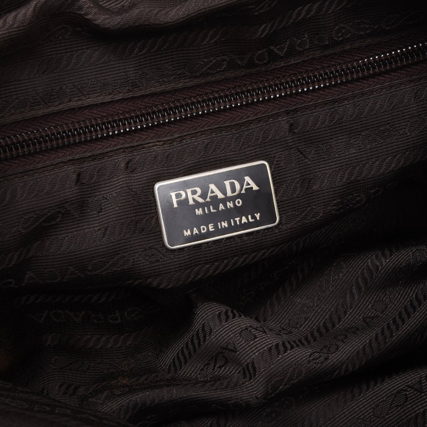 Vintage Prada Milano Quilted Nylon Purse ca. 31cm - Brown