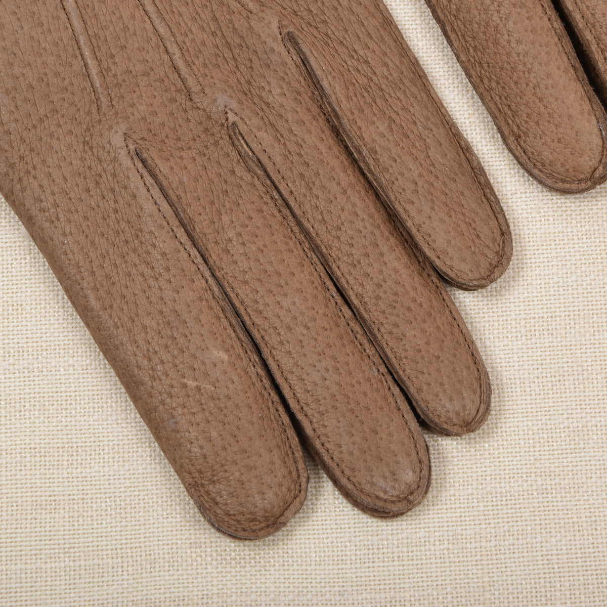 NOS Lederhandschuhe gefüttert - Braun