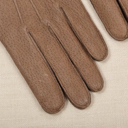 NOS Lederhandschuhe gefüttert - Braun