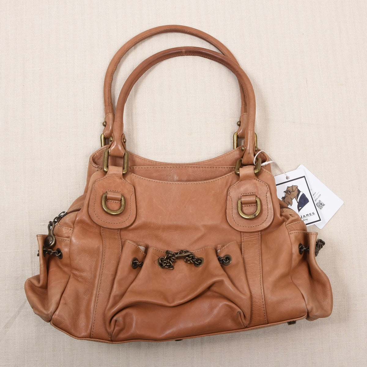 Stuart Weitzman Leder Handtasche Made in Spain - Tan