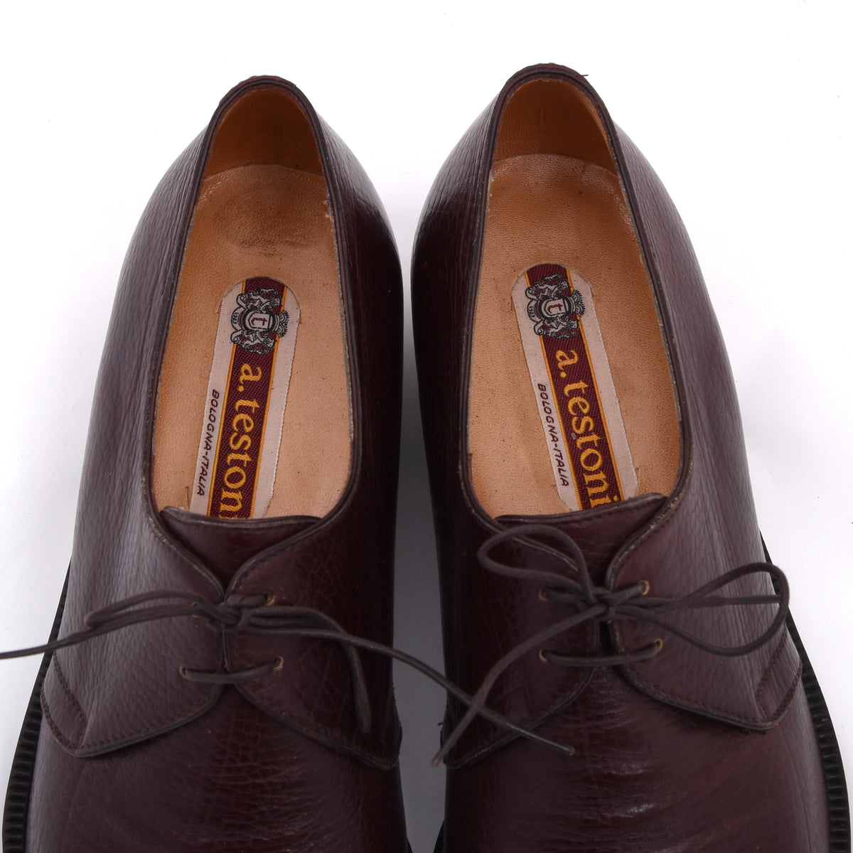 A. Testoni Derby Schuhe Gr. 7.5 F – Bordeaux-Braun