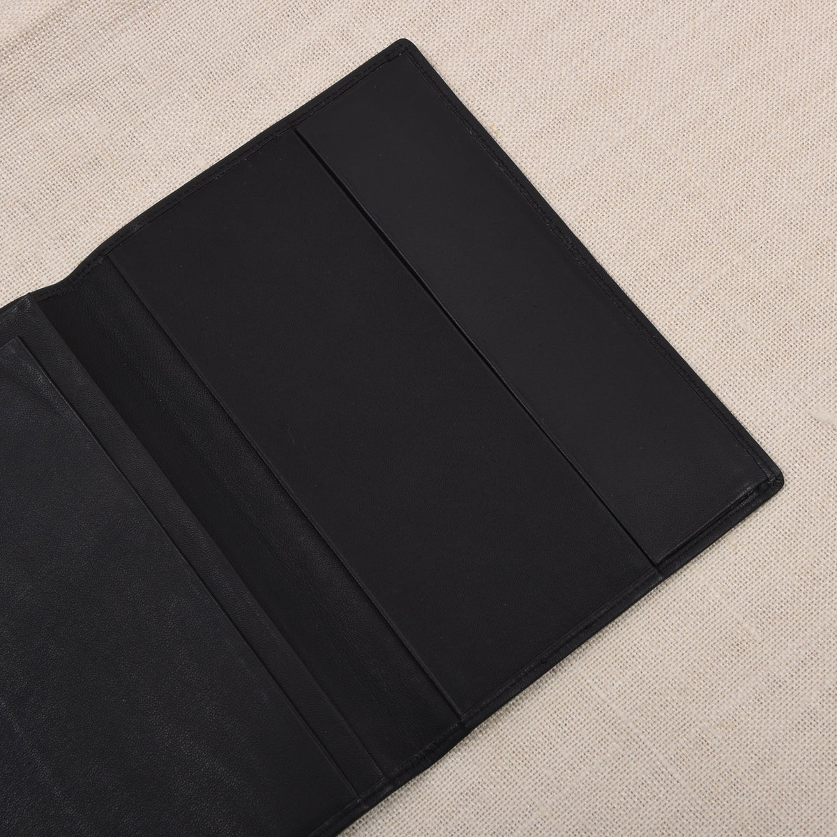 NOS Leplat Leather Passport Cover/Wallet Made in Germany - Charcoal