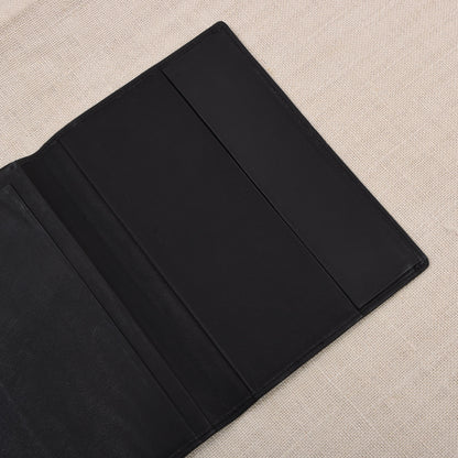 NOS Leplat Leather Passport Cover/Wallet Made in Germany - Charcoal