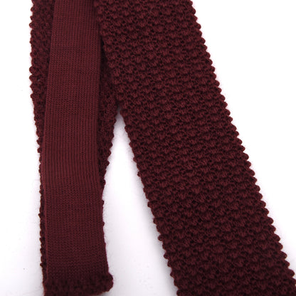 NOS Bleyle Grob Gestrickte Wollkrawatte – Bordeaux