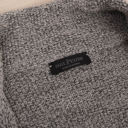 Phil Petter Baumwolle-Leinen Stricksakko Gr. L Made in Austria - Grau Melange