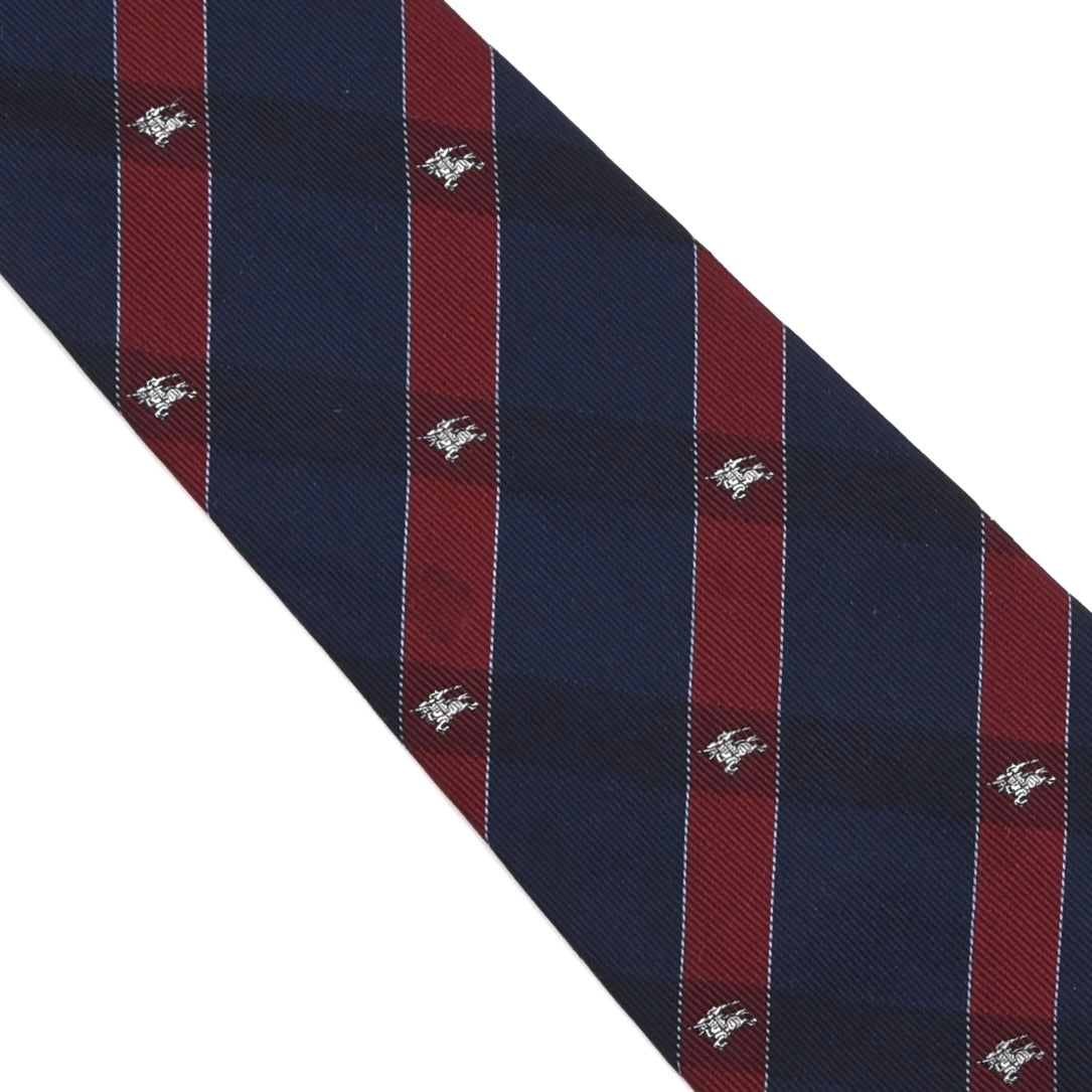 Burberrys Vintage Seide Krawatte Made in England - Marineblau/Burgunderrot Prorsum Knights